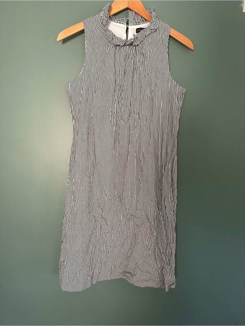 Banana Republic charcoal/navy and White Striped dress